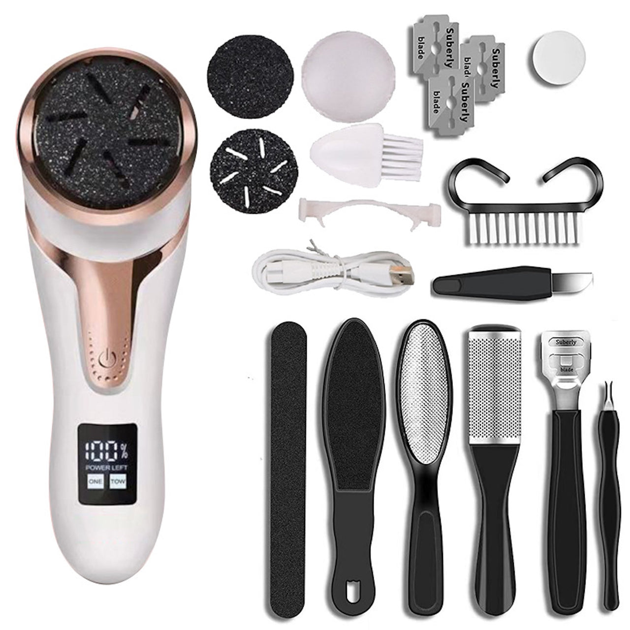 Electric Foot Callus Remover | Rechargeable Pedicure Tool with LCD & Vacuum