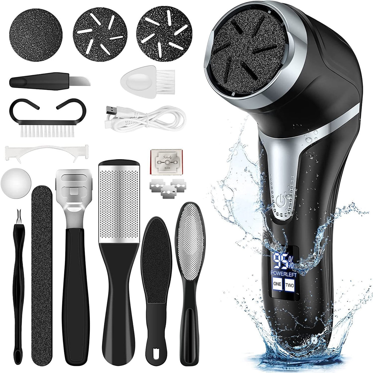 Electric Foot Callus Remover | Rechargeable Pedicure Tool with LCD & Vacuum