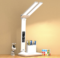 Smart LED Desk Lamp – Rechargeable Study Light with Clock & Pen Holder