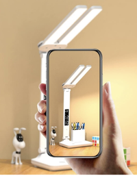 Smart LED Desk Lamp – Rechargeable Study Light with Clock & Pen Holder