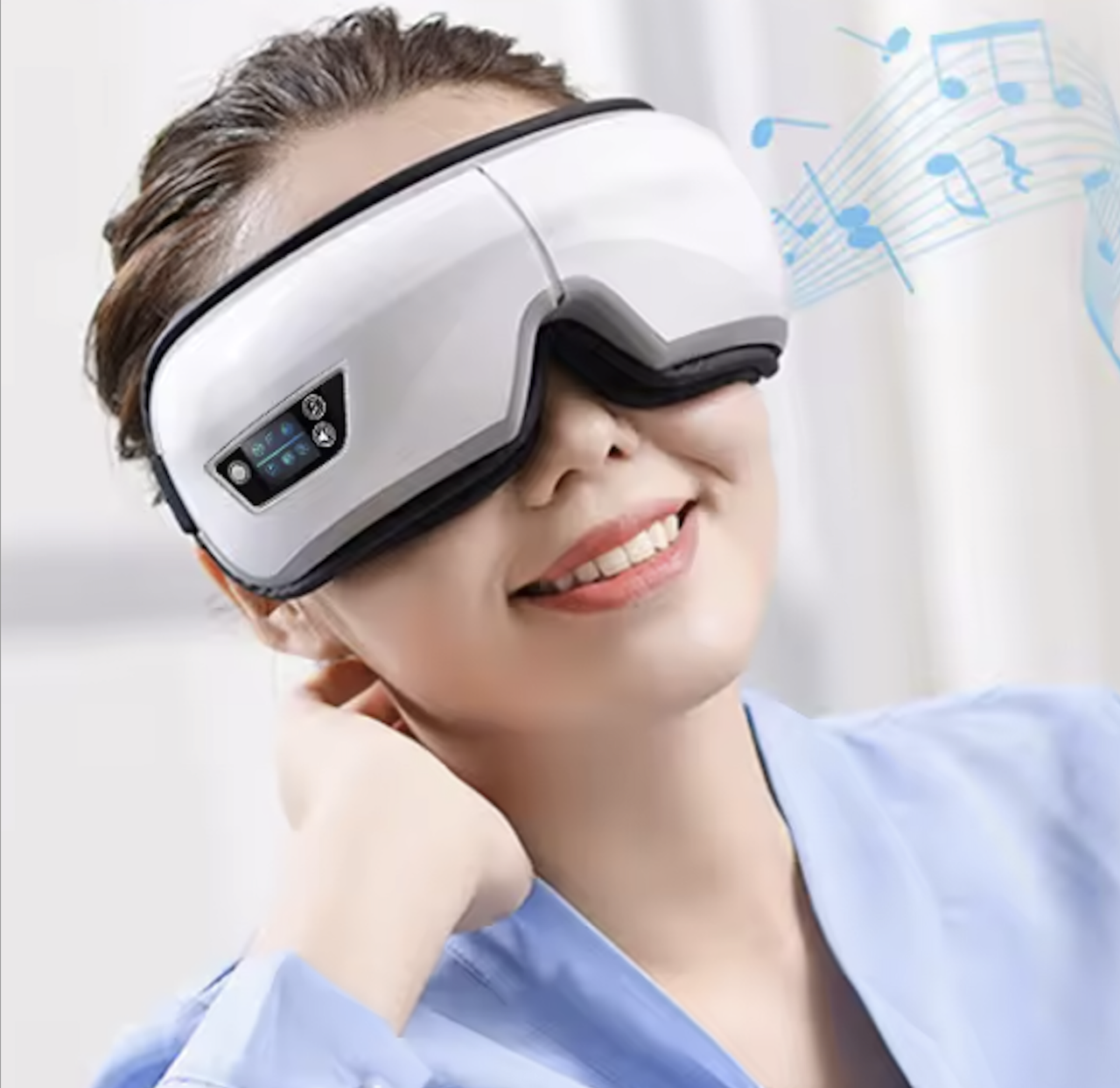 Bluetooth Heated Eye Massager – Vibration, Music & Foldable Comfort