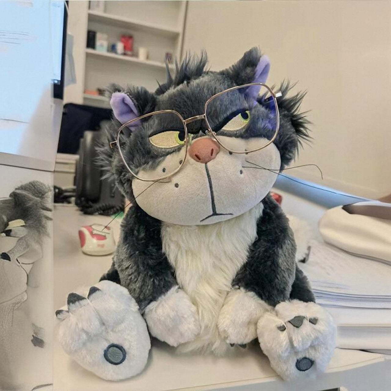Grumpy Lucifer Cat Plush – Funny Soft Toy Pillow