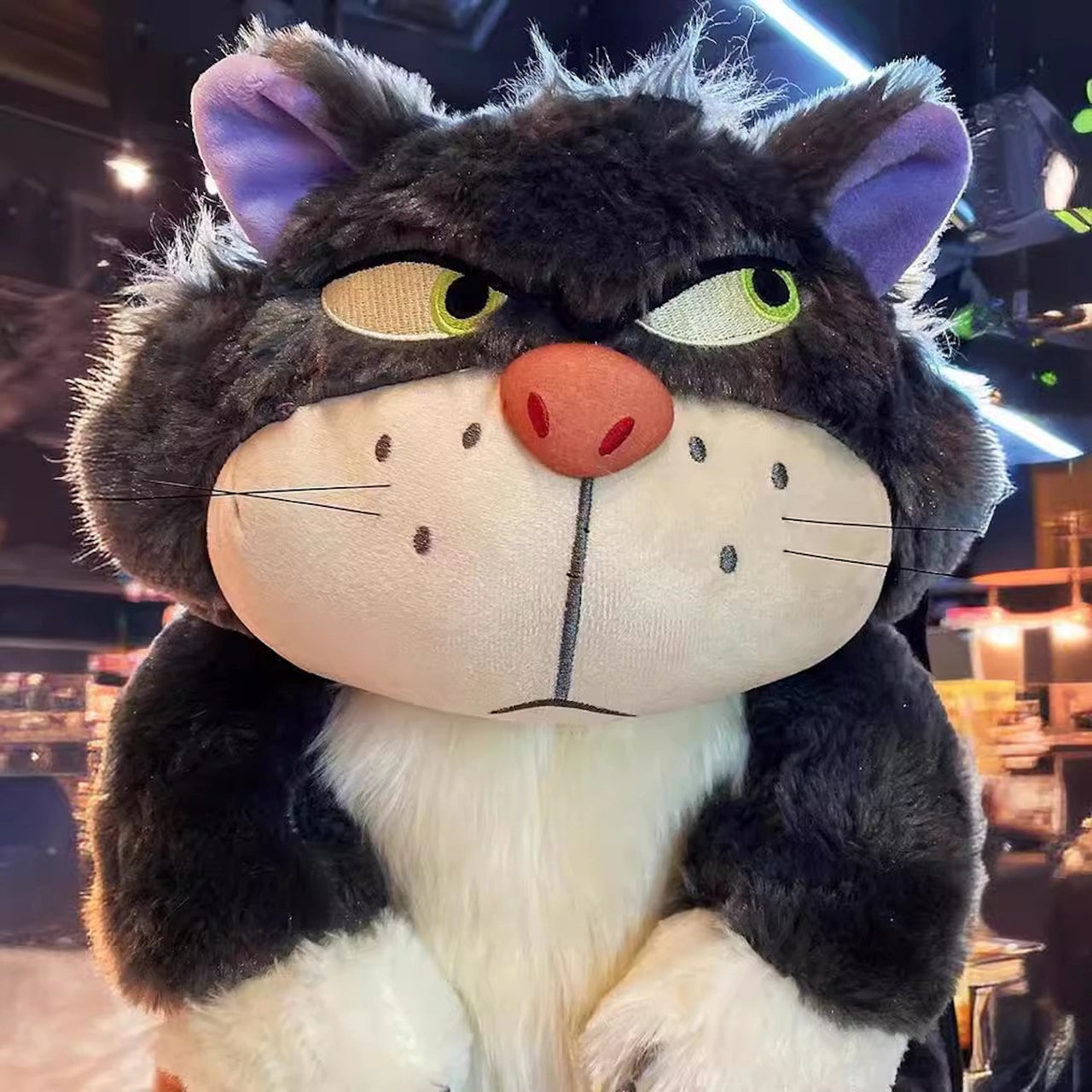 Grumpy Lucifer Cat Plush – Funny Soft Toy Pillow