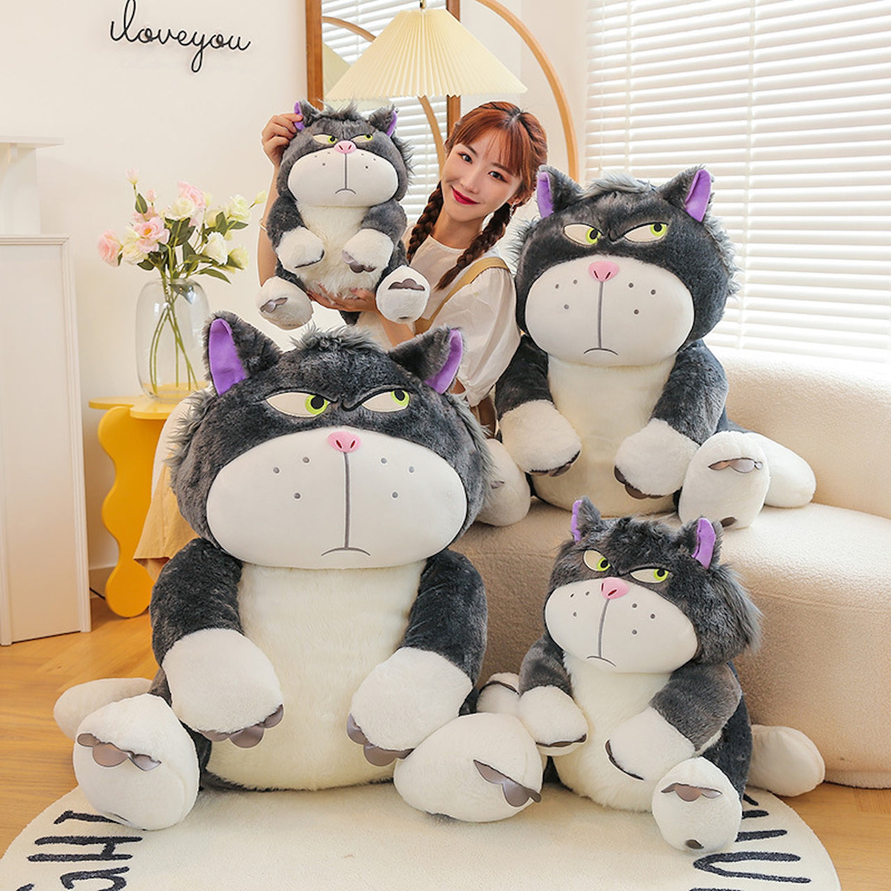 Grumpy Lucifer Cat Plush – Funny Soft Toy Pillow