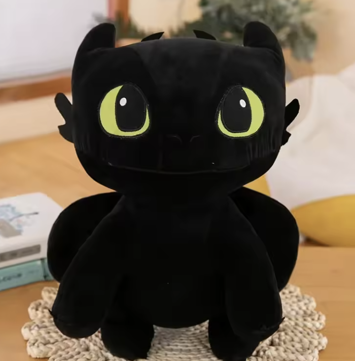Snuggle-Soft Night Fury Dragon Plush – Toothless-Inspired Pillow Buddy & Gift