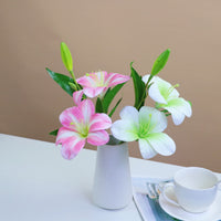 Dopamine Ripple Vase with Real-Touch Lily Flowers