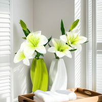 Dopamine Ripple Vase with Real-Touch Lily Flowers