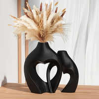 Modern Heart-Shape Resin Vase Set – Nordic Minimalist Décor