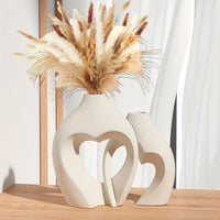 Modern Heart-Shape Resin Vase Set – Nordic Minimalist Décor