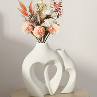 Modern Heart-Shape Resin Vase Set – Nordic Minimalist Décor