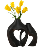 Modern Heart-Shape Resin Vase Set – Nordic Minimalist Décor