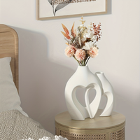 Modern Heart-Shape Resin Vase Set – Nordic Minimalist Décor