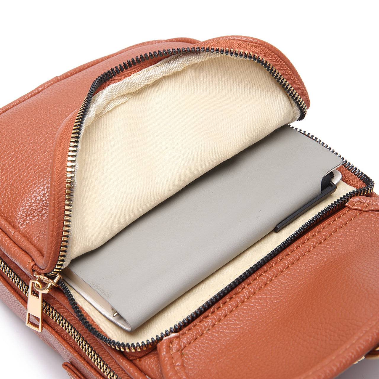 Slim-Fit Crossbody Messenger – Hands-Free Phone & Wallet Organizer