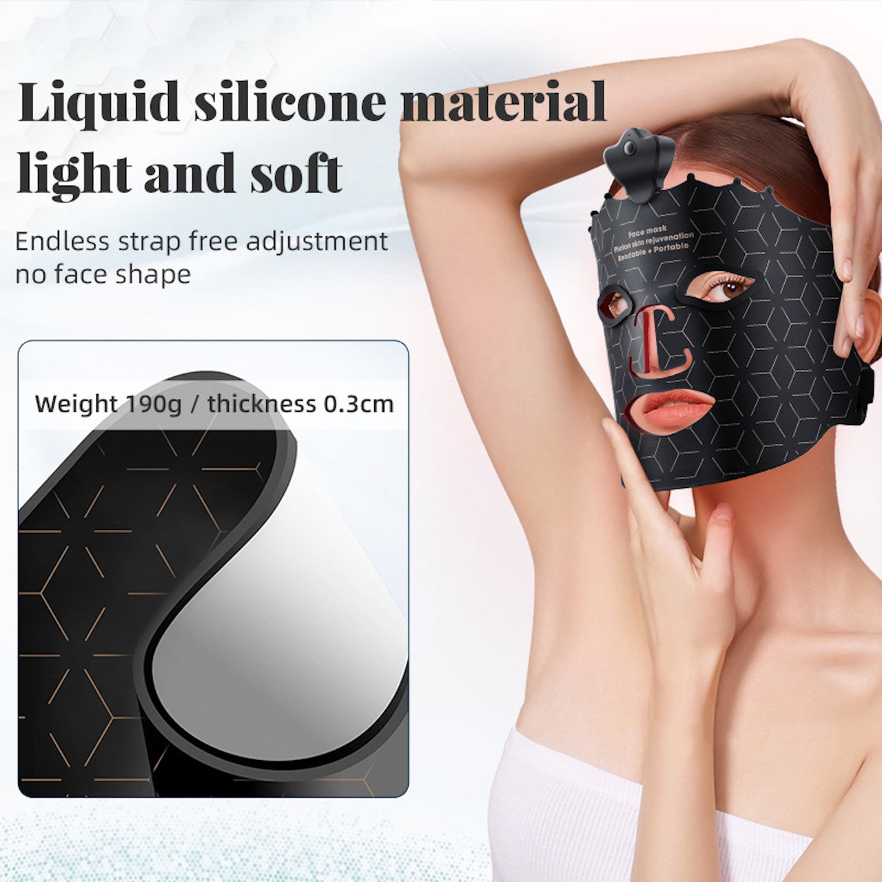 LED Red Silicone Face Rejuvenation Mask – 7-Color Spectrum Skin Therapy