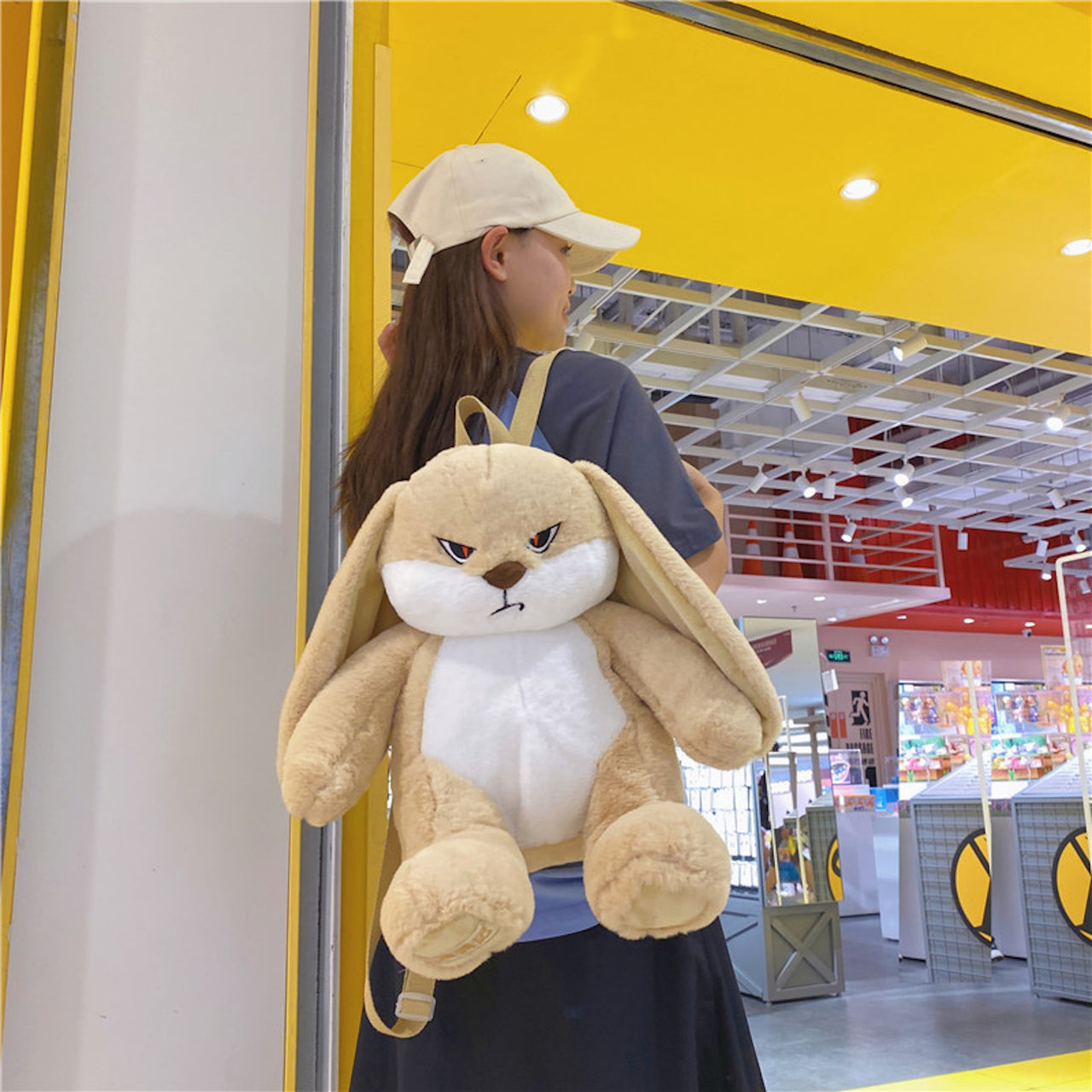 Angry Bunny Plush Backpack – Cute Shoulder Bag
