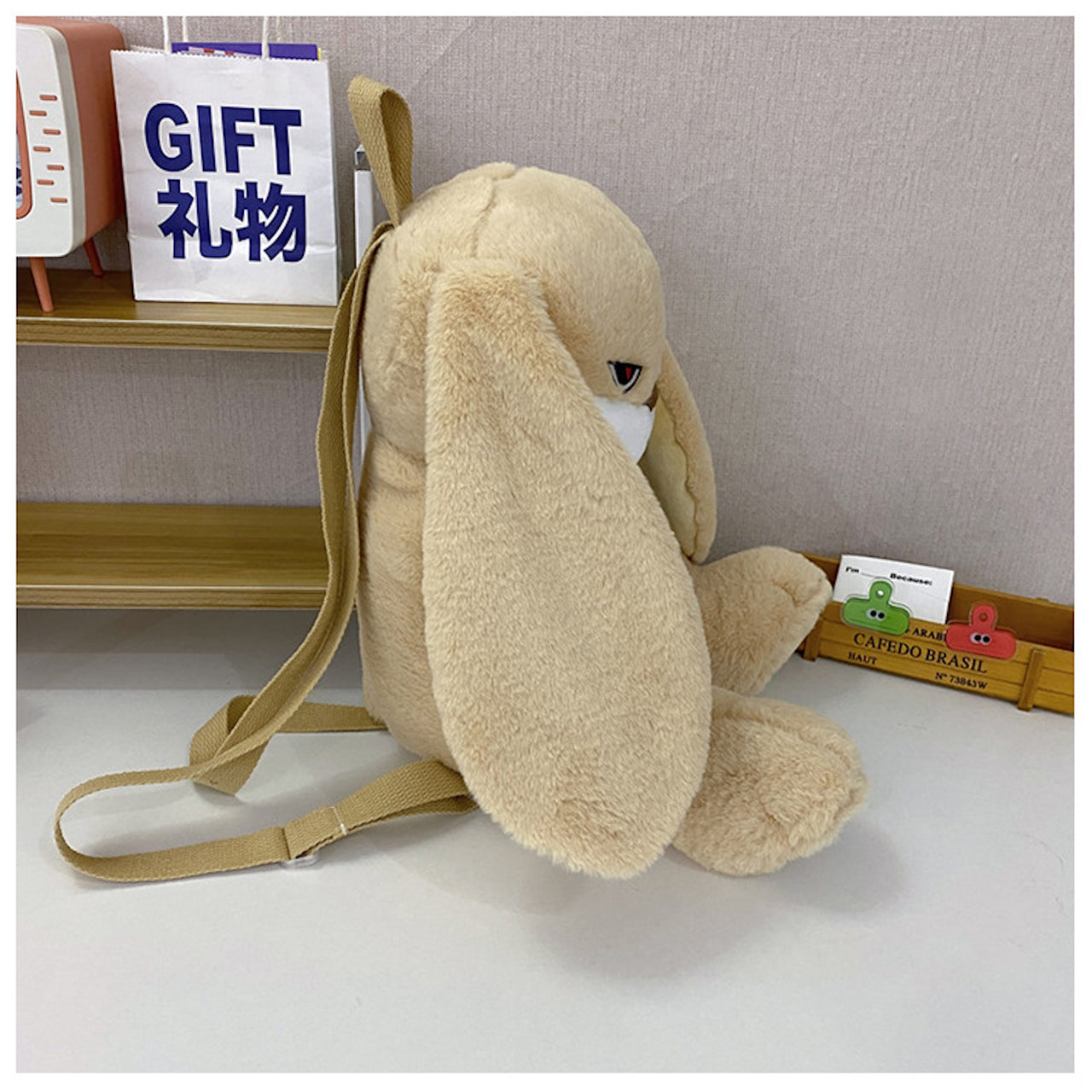 Angry Bunny Plush Backpack – Cute Shoulder Bag