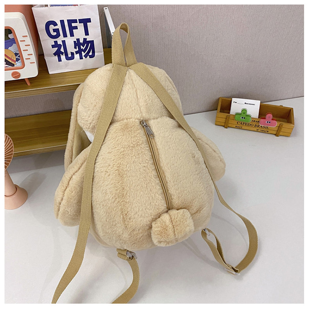 Angry Bunny Plush Backpack – Cute Shoulder Bag