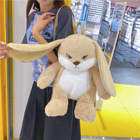 Angry Bunny Plush Backpack – Cute Shoulder Bag