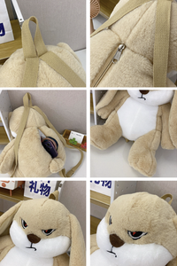 Angry Bunny Plush Backpack – Cute Shoulder Bag